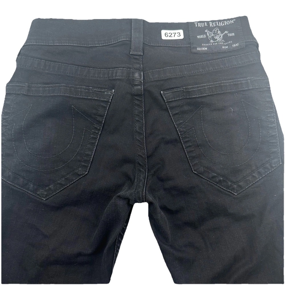 True Religion GENO Relaxed Slim Fit Jeans Men 30x33 Rinse Black Straight Stretch